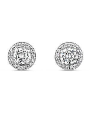 SALLY SKOUFIS Aliven Stud Earrings With Made Diamonds - White