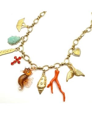 Achala Handcrafted Neutrals Summer Treasures Charm Necklace - Metallic