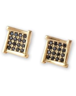 Classicharms Atlas Onyx Square Stud Earrings - Metallic