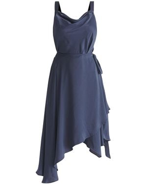 Paisie Cowl Neck Dress - Blue