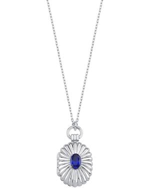 LINYA JEWELLERY Mini Stone Covered Medallion Locket Necklace - Metallic