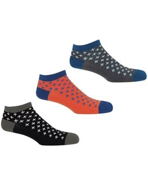 Peper Harow - Made in England Crosslet Trainer Socks – Bundle - Blue