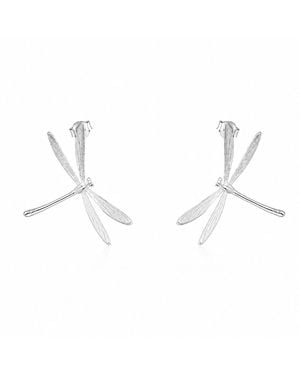 Ormiro Dragonfly Whisper Earrings - Metallic