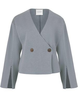 SALANIDA Galante Knitted 100% Merino Blazer Light - Gray