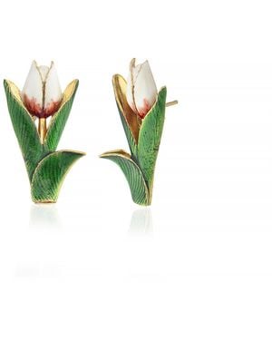 Milou Jewelry Tulip Flower Earrings - Green