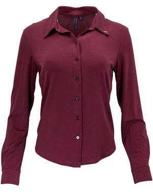 lords of harlech Stephanie Port Lyocell Stretch Long-Sleeve Shirt - Purple