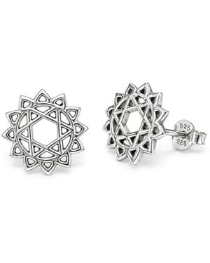 The Jewellery Store London Heart /Anahata Chakra Stud Earrings - White