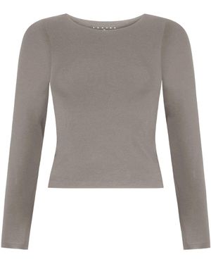 Not Basics Organic Cotton Crew Long Sleeve T-Shirt, Sage - Grey