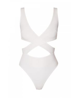 AGGI by HALEWSKI Nola Off Bodysuit - White