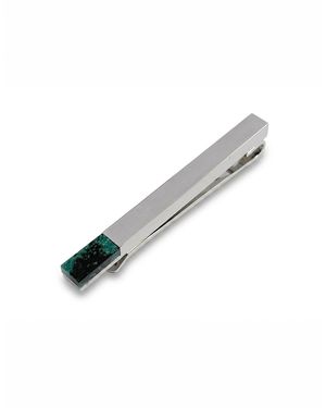 Gresham Blake Azurite Stone Tie Bar - Metallic