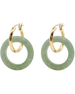 seree Amelie Jade- Gemstone Hoop Earrings - Green