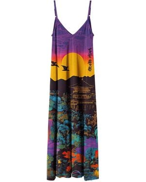 Aloha From Deer Sunset Fall Maxi Dress - Multicolor