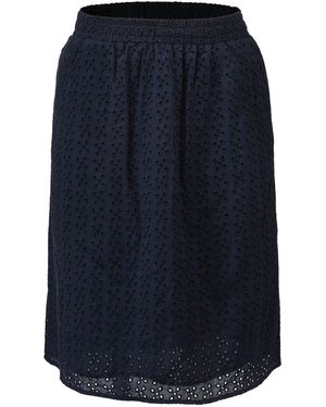 Smart and Joy Eyelet Cotton Lace Skirt - Blue