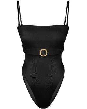 Mahogany Coast Swim Dolce Belted Swimsuit - Black