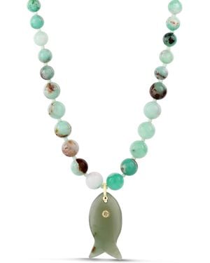Hannah B. Jewelry Fish Gemstone Necklace - Metallic
