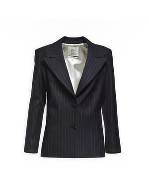 Maison sél Pin Stripped Blazer Jacket – - Blue