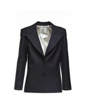 Maison sél Pin Stripped Blazer Jacket – - Blue