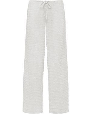 Montce Seychelles Drawstring Wide Leg Pant - White