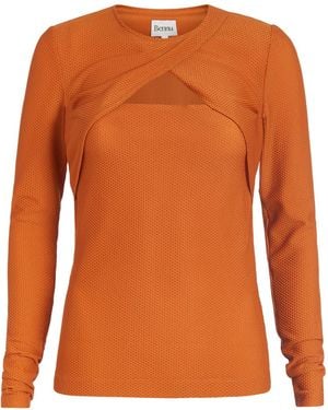 Bennu Long Sleeve Twist Top, Copper - Orange