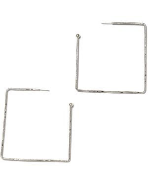 Jaredjamin Squaretastic Hoop Post Earrings - White