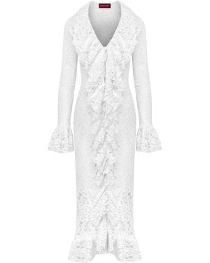 Mandragora Long Laced Blouse Leya Ecru - White