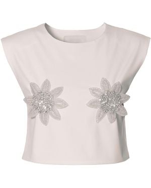 AGGI by HALEWSKI Frida Off Short Sleeveless Top - Pink