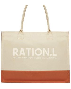Ration.L R-Espect Cotton Canvas Tote Bag - Natural