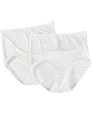 Soft Strokes Silk Set Of Two Knitted Silk Mid Rise French Cut Pantie Shimmer Collection - White