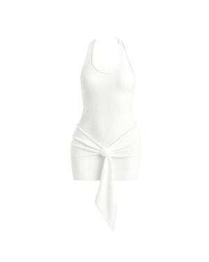 Maison De Gala Mira Tie Detail Mini Dress - White