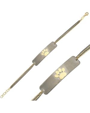 Ecce | Artisan Diamonds 14K Solid Paw Bracelet Titanium Customized - Metallic