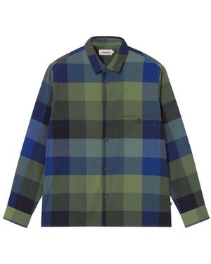 Thinking Mu Chequered Theo Shirt - Blue