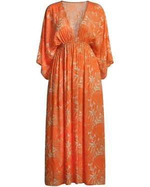 Coco Riko Ibiza Frances Maxi Kaftan Sunset Leaf - Orange
