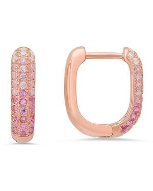 Kylie Harper Ombre Pave Hoop Earrings - White