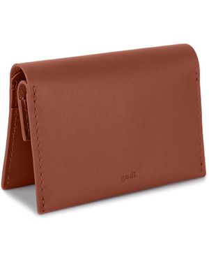 godi. Handmade Leather Coin & Card Wallet - Brown