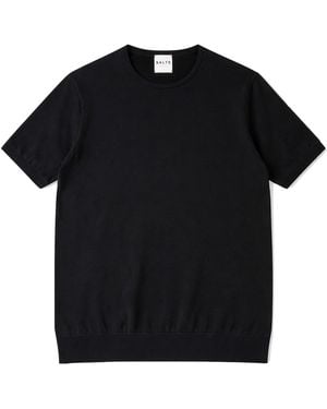 Salts Cashmere Short Sleeved Knitted Tee - Black