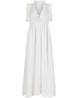 Clothes by Locker Room Ruffled Cotton-Blend Maxi Dress - White