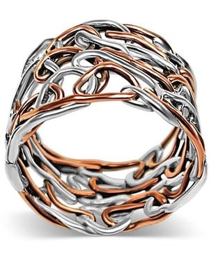 Bellus Domina Sterling Abstract Braided Ring - Metallic