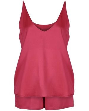 Pasithea Sleep Zen Bamboo Lyocell Short Pyjama Set - Red