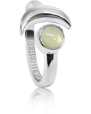 The Jewellery Store London Adjustable March Serenity Birthstone Ring - Metallic