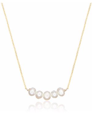 Lily & Roo Pearl Cluster Necklace - Metallic