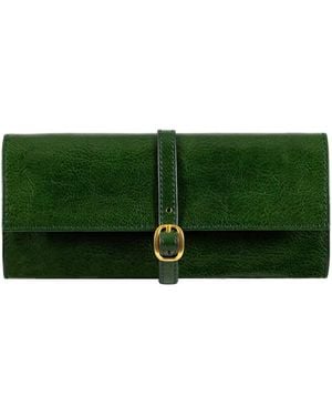 Time Resistance Leather Jewellery Case - Green