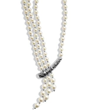 Hzmer Jewelry The Harsha Pearl Statement Necklace - Metallic