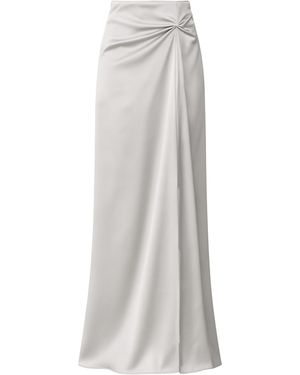 NAZLI CEREN Corinne Satin Skirt - White