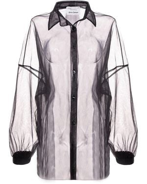 Silvia Serban Oversized Tulle Blouse - Black