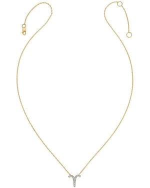 Heather Hawkins Jewelry Horoscope Zodiac Aries Ram Symbol Fine Diamond Fourteen Karat Necklace - Metallic