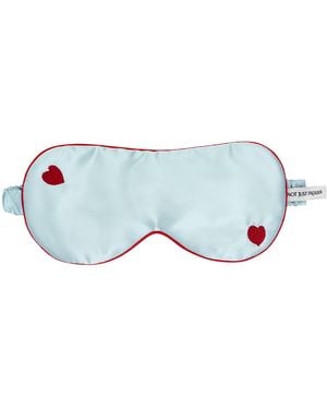 NOT JUST PAJAMA Little Heart Silk Sleeping Eye Mask - Blue