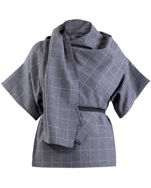 Meem Label Dexter Grid Top - Gray