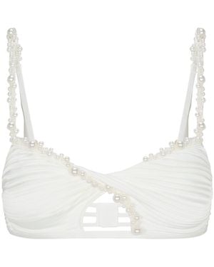 Empress Mimi Ama Bralette With Pearl Details - White