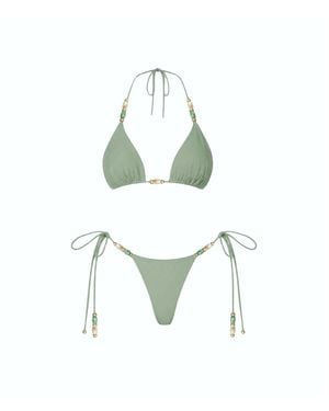 Decolet the label Ella Beaded Bikini - Green
