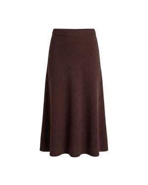 Fiora Muse A-Line Cashmere Skirt - Brown
